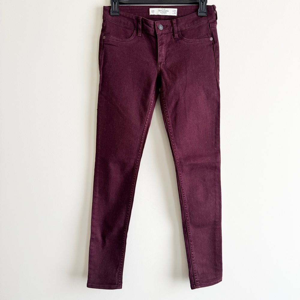 Vintage Abercrombie & Fitch Skinny Jeans – Burgundy – Size 24 – NWT low rise